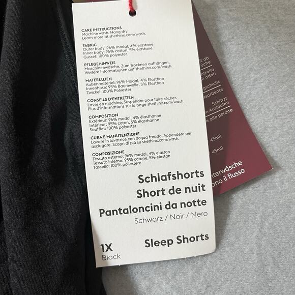 NWT‎ Thinx 1X Heavy Period Sleep Shorts in Black #6024 Women - Picture 7 of 12